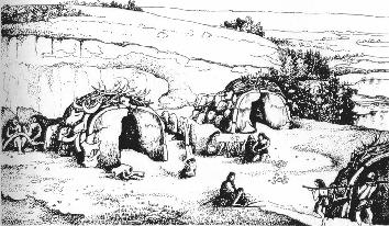 Roku 1954 bylo nalezeno první obydlí z mamutích kostí (zejména lebek). Obydlí mělo kruhový tvar.