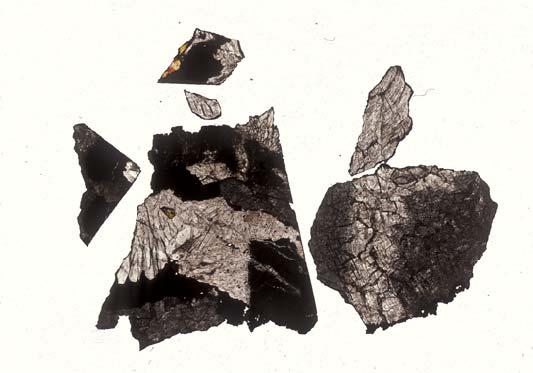 Mikropopis: Ve vzorku bylo identifikováno dva generáce křemení jemnozrnný, nejstarší (Q1) který přechází do palisádových a hrubozrnnějších doménu (nejmladší Q2).