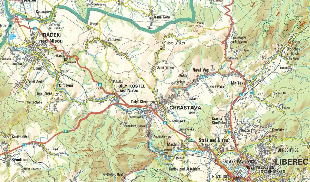 2.1. Popis systému zásobování vodou Převážná část řešené lokality Chrastava - Hrádek nad Nisou (viz Obr. 2) je napojena na oblastní vodovod Liberec - Jablonec n. N. Pro zásobování obyvatel pitnou vodou jsou využívány místní zdroje.
