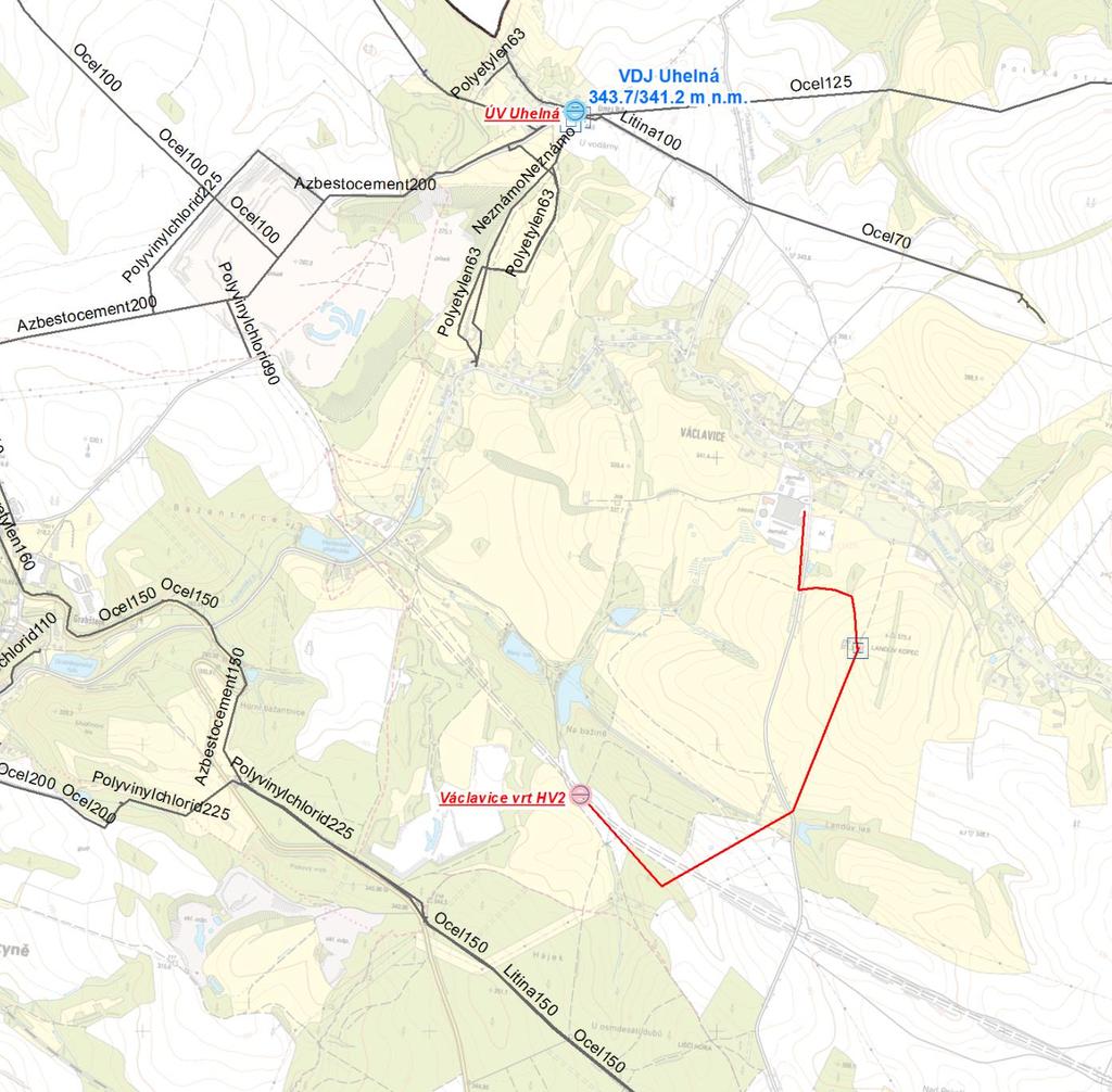Václavice - vrt Místní část města Hrádek n. N. Václavice leží východně od Hrádku nad Nisou. Ve Václavicích je vybudován vodovod zemědělského závodu, na který je napojena malá část obyvatel.
