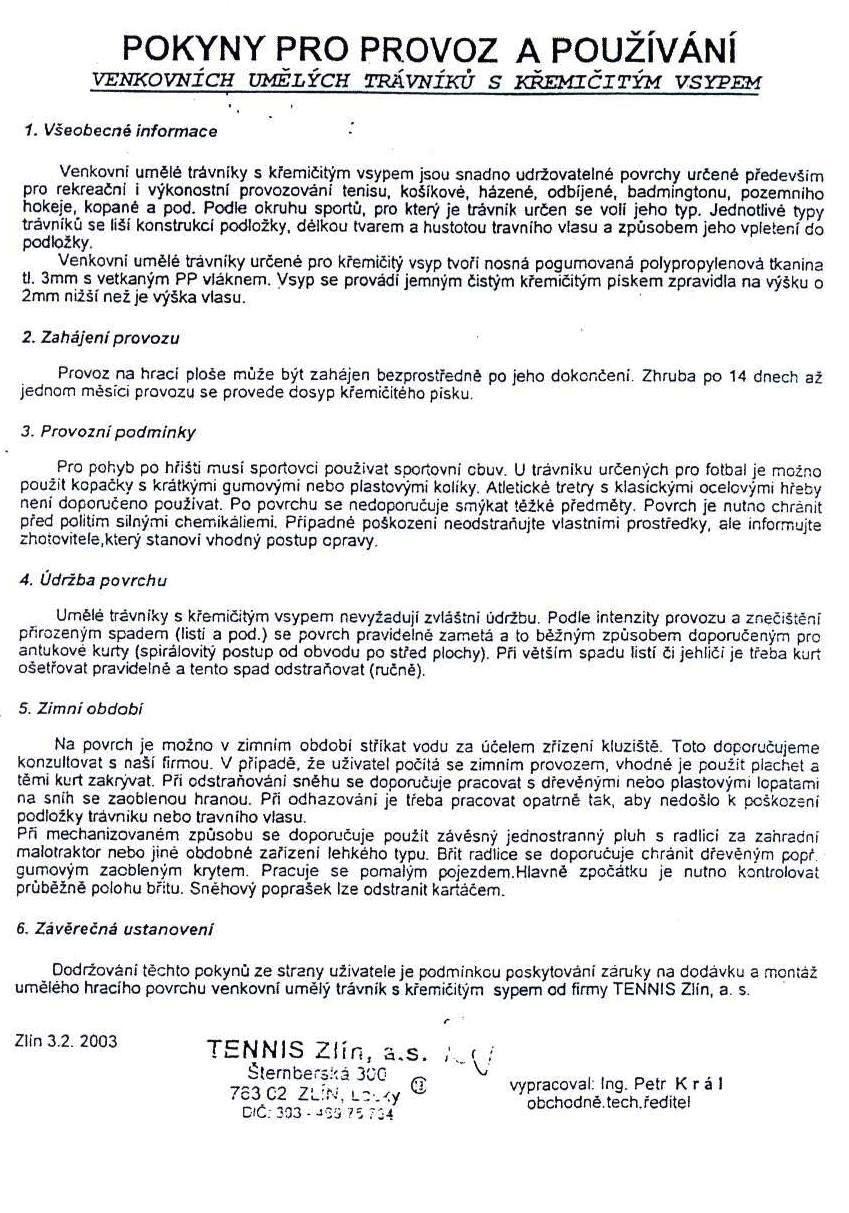 PROVOZNÍ ŘÁD Sportovního areálu základních škol Příloha č.