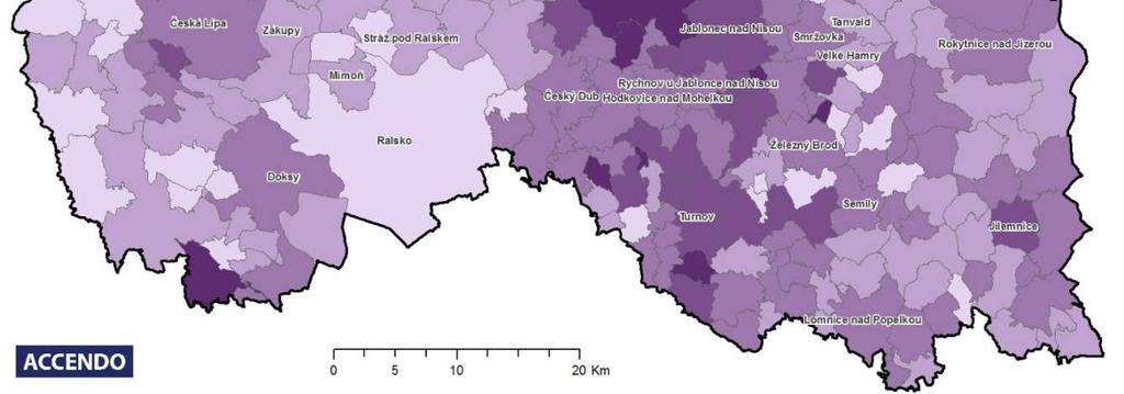 letech 1995-2015 Zdroj: ČSÚ, Výběrové šetření pracovních sil 2010-2015. Mapa 1.