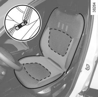 POTAHY SEDADEL (2/5) Natažení potahu na opěradlo Sejmutí potahu ze sedáku 1 2 Sklopte opěradlo dozadu, natáhněte potah na opěradlo, zapněte zipy 1 a 3, spojte pásky se suchým zipem 2, spojte pásky se