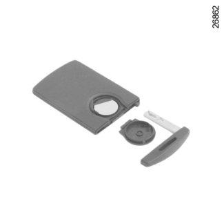 KARTA RENAULT: baterie 2 A B 1 4 3 Výměna baterie Objeví-li se na přístrojové desce zpráva KEYCARD BATTERY LOW, vyměňte baterii karty RENAULT, stiskněte tlačítko 1 tak, že zatáhnete za rezervní klíč