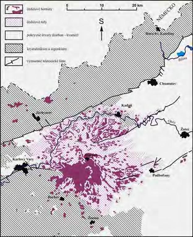 schematická mapa okolí Doupovských