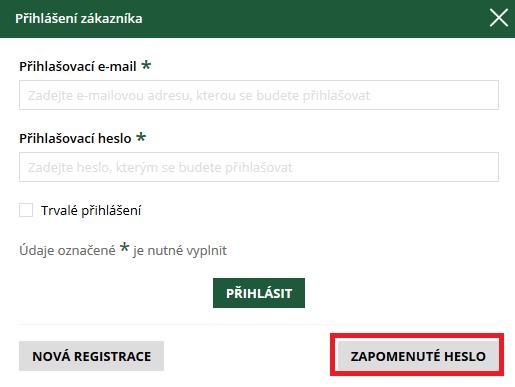 Zapomenuté heslo Pokud jste již registrován a chcete se registrovat znovu pod stejným e-mailem, vyskočí Vám hláška: V tomto případě je potřeba kliknout na pole ZAPOMENUTÉ HESLO.