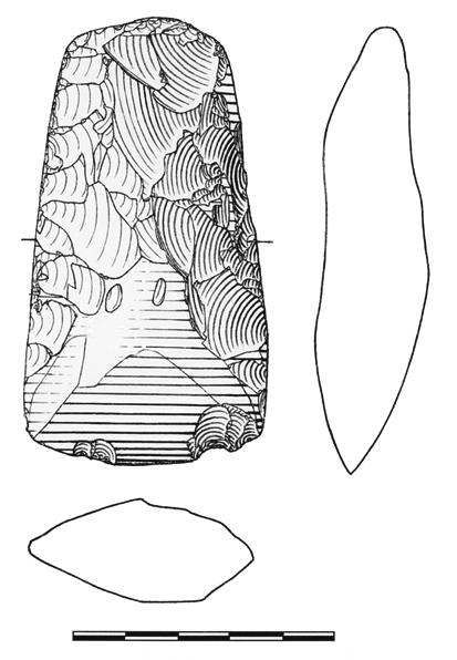Hruška (Bez. Prostějov), Nivky (Parz. Nr. 2126). MBK (Lengyel IV Epilengyel). Siedlung. Rettungsgrabung. Kelč (okr. Vsetín) Katastr obce. KŠK. Ojedinělý nález. Silicitová sekera.
