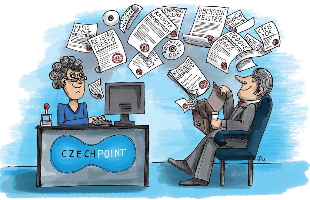 www.euro.cz 43 služby občanům Czech POINT Czech POINT. To je 6962 kontakt ních míst. Největší bankovní síť v ČR má 657 poboček. ILUSTRACE Lenka Dřízhalová mu.