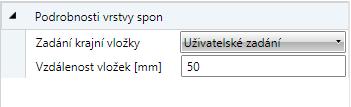 Jednotlivé sloupce tabulky Vrstvy spon: Ø zadání průměru vložky spony. Vzdálenost zadání vzdálenosti mezi osami spon v rovině průřezu nosníkové desky.