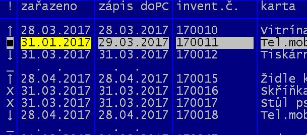 tisk Při tisku karty, jsou-li data rozdílná, tak se také vypisují. Při tisku seznamu je to z důvodů úspory místa řešeno trochu jinak.