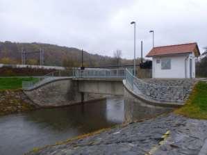 Stavidla u nově vybudované ČOV v km 0,297