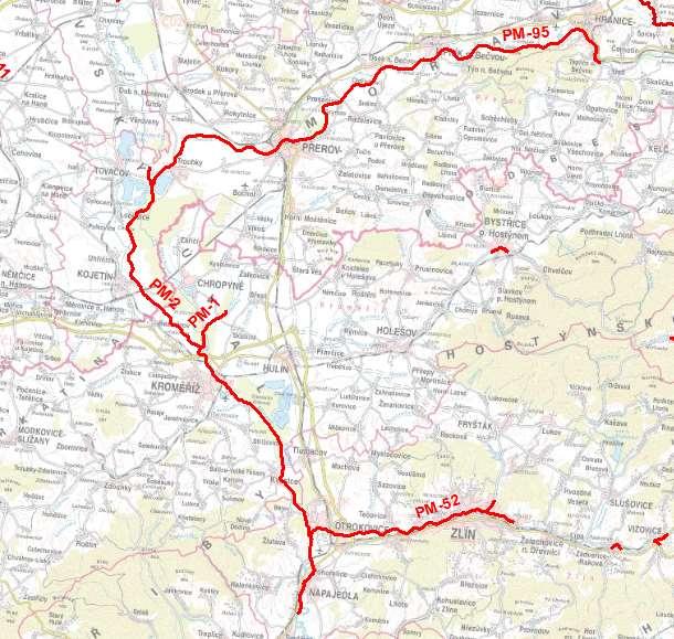 Úsek PM - 1,2,95 Bečva, Morava, Moštěnka Délka