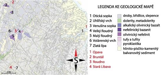Někdy se magma z vrchní části zemského pláště u povrchu mísilo s horninami zemské kůry (Chlupáč, 2011). Na Moravě a ve Slezsku se vulkány soustřeďovaly poblíž dnešního města Bruntál (Vlach, 1968).