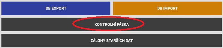 3 Export kontrolní pásky Export a záloha kontrolní pásky probíhá automaticky při vykonání finanční denní nulovací uzávěrky, Ruční export aktuální kontrolní pásky je možno