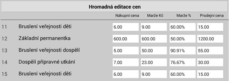 v  v sekci Položky) toto zobrazení platí při spuštění funkce nákupní cena v Adminu