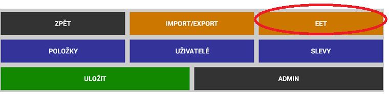 Nastavení a správa EET 1 Nastavení EET