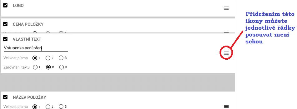 text. Libovolné texty můžou být až tři.