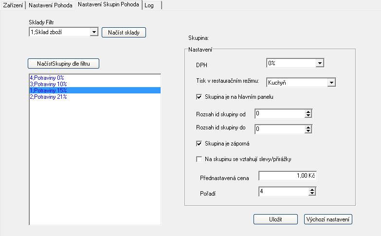 V nastavení Skupin POHODA je možnost nastavit všechny parametry pro Skupiny zboží, které využívá Minipokladna.