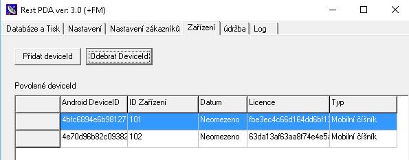 pokladny 2 v RestPDA záložka