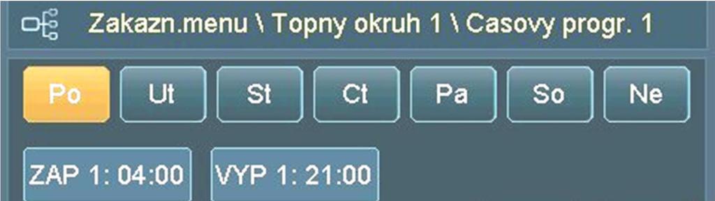 Pomocí blokového programování lze všechny dny týdne naprogramovat současně.