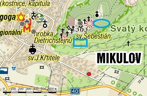 5.1 Lokalita č. 1: SVATÝ KOPEČEK JIŢNÍ SVAH Lokalita č. 1 se nachází na jiţním svahu Svatého kopečku u Mikulova. Sledovanými aktivními povrchy jsou les a vinice.