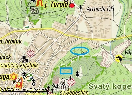 Obr. 6: Stanoviště a experimentální plochy na lokalitě Svatý