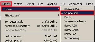 4. Zvolte Obraz > Režim >