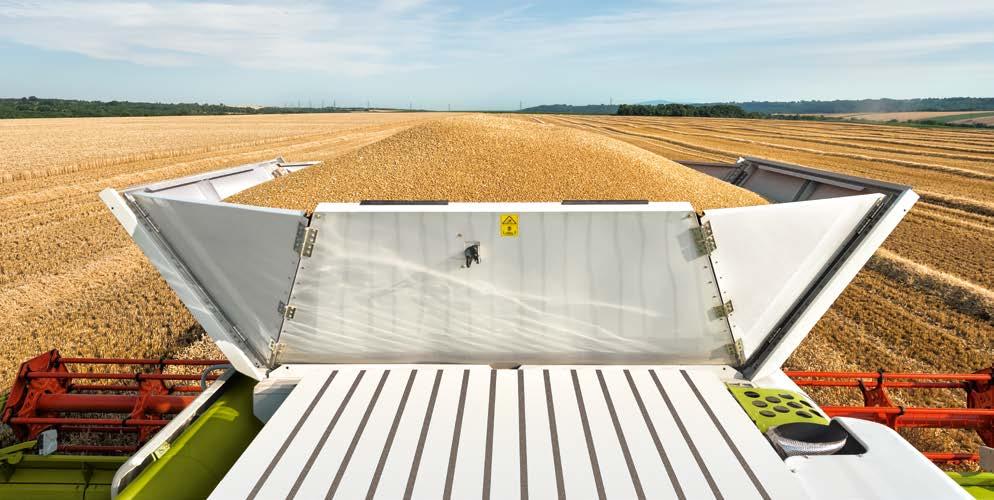 Mezi příměsi patří sláma, plevy, špičky klasů a prach. GRAIN QUALITY CAMERA je připevněna na horní části elevátoru, odkud opticky vyhodnocuje sklízený materiál.