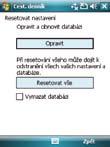 Chcete-li vymazat celou databázi, zaškrtněte políčko Vymazat databázi.