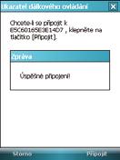 12.Po úspěšném navázání připojení se v zařízení zobrazí