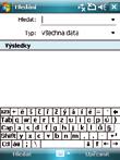 Vyhledávání informací Pomocí nástroje pro vyhledávání můžete vyhledávat soubory nebo jiné položky uložené v zařízení nebo na externí paměťové kartě MicroSD.