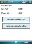 Nastavení cestovního deníku Nastavení GPS Položka Nastavení GPS umožňuje nastavit režim GPS a režim řízení spotřeby při používání systému