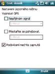 Chcete-li změnit tato nastavení, klepněte na položku GPS Nastavení hardwaru GPS. POZNÁMKA: Podrobnosti viz část Externí zařízení GPS. 3.
