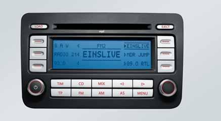 Komunikace Autorádio RCD 300, Magic Paket Autorádio je vybaveno CD-mechanikou. Výhodou je velký a přehledný displej. Perfektní požitek z poslechu. Maximální výstupní výkon 4 x 20 Watt.