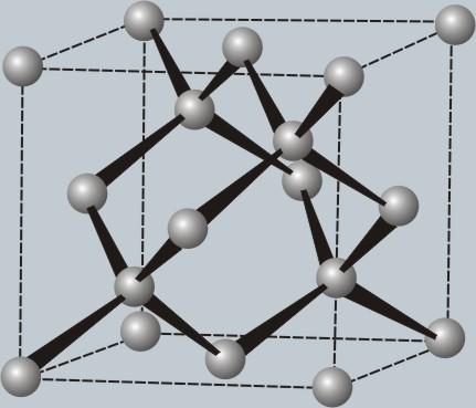 dalšími atomy umístěnými ve vrcholech tetraedru diamant je nejtvrdší přírodní látkou a má