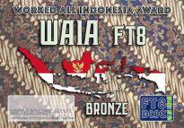 3 WAIA diplomy Worked-All-Indonesia-Award amatérským radiostanicím a SWL z celého světa. Za spojení s amatérskými stanicemi ze všech call area a prefixů Indonesie.