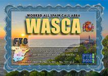 6 FT8 WASCA Award Manager ZL1MVL Za oboustranná radioamatérská spojení FT8 vydává FT8 Digital Mode Club (FT8DMC) diplom Worked-All-Spain-Call-Area