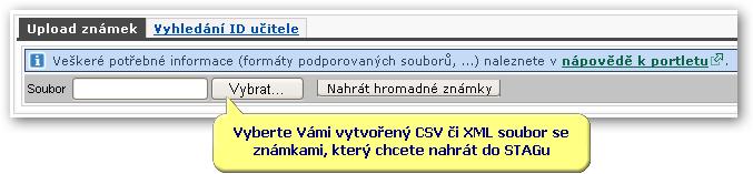 4.4.6 Hromadné načtení známek Pokud například u zkoušky není vyplněno hodnocení, pak to také znamená, že se údaj o zkoušce v IS/STAG nebude měnit.