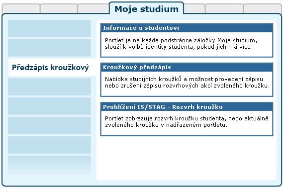 3.8 Kroužkový předzápis tlačítkem vpravo nahoře. Po odepsání se dostanete do stavu jako na začátku a můžete opakovat generování. 3.8 Kroužkový předzápis 3.8.1 Schéma aplikace a popis K čemu aplikace slouží, kde se nachází, rozdělení do portletů Aplikace umožňuje studentům zápis či odepsání na (z) kroužku (tj.