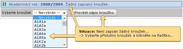 3.8.1 Schéma aplikace a popis Obrázek 3.32: Předzápisová verze portletu.