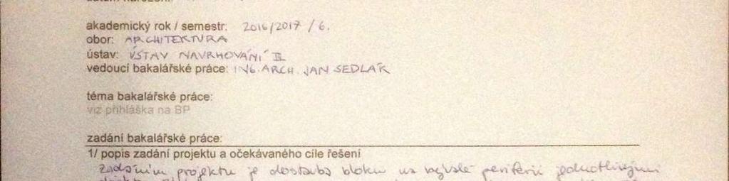 Blok je vymezen dvěma ulicemi - Vrchlického a Hlaváčkova, v Košířích, Praha 5. Řešeným objektem je jeden bytový dům situovaný na západním okraji bloku.