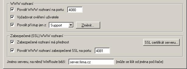 Kapitola 7 WWW rozhraní a ověřování uživatelů https://server:4081/fw/login Poznámka: V následujících kapitolách budou pro jednoduchost jako příklady uváděna pouze URL stránek nezabezpečeného WWW
