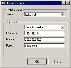 Kapitola 8 Definice Popis Textový popis (komentář) ke skupině IP adres. Slouží pouze pro potřeby správce. Poznámka: Každá skupina IP adres musí obsahovat alespoň jednu položku.