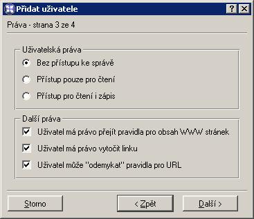 Kapitola 9 Uživatelské účty a skupiny Přístup pouze pro čtení Uživatel se může přihlásit ke správě WinRoute, může však pouze prohlížet záznamy a nastavení, nemá právo provádět žádné změny.