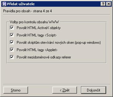 9.1 Uživatelské účty Povolit HTML tagy <Script> HTML tagy <script> příkazy jazyků JavaScript, VB- Script atd.