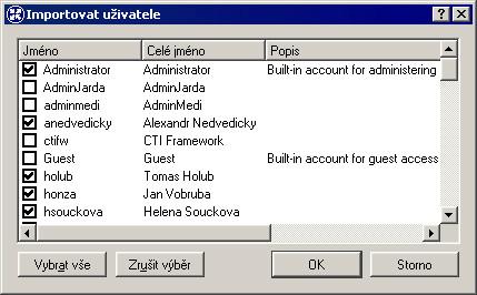 Hlavní výhody vytváření skupin uživatelů jsou následující: Skupině uživatelů mohou být nastavena specifická přístupová práva.