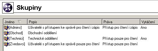 Kapitola 9 Uživatelské účty a skupiny Skupiny uživatelů se definují v sekci Uživatelé a skupiny / Skupiny.
