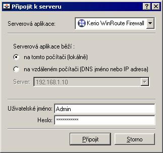Kapitola 3 Administrační program Program Kerio Administration Console slouží ke správě produktů firmy Kerio Technologies včetně firewallu WinRoute.