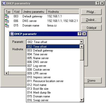 4.3 DHCP server Poznámka: V pravé horní části záložky Rozsahy adres jsou zobrazovány jednoduché statistiky DHCP serveru.