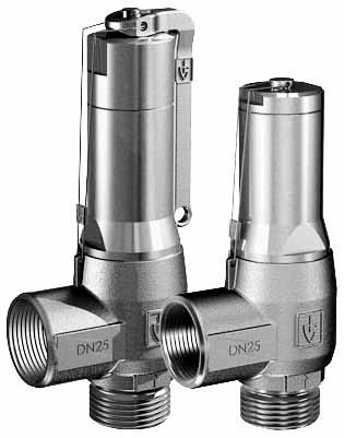 Pojistný ventil série 413 Nerez FKM, PTFE (volitelně - od 1 bar) Vnější závit BSP (BSPT, NPT - volitelně) 1/2, 3/4, 1, 1.1/4, 1.